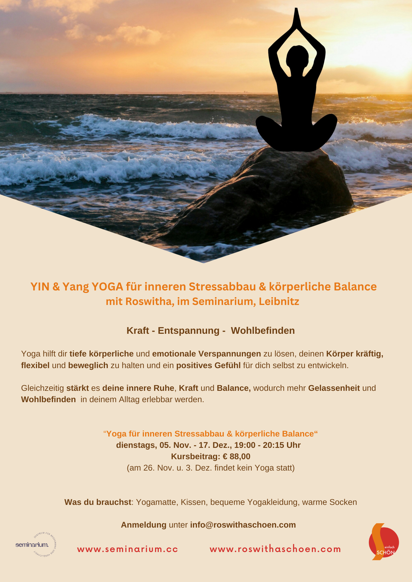 Yin & Yang Yoga für inneren Stressabbau und körperliche Balance, Seminarium, Leibnitz